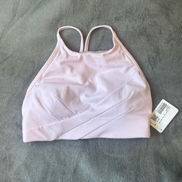 lululemon athletica Other - Lululemon Flow Y Wrap-Front High-Neck Bra - Size 4 - Meadowsweet Pink